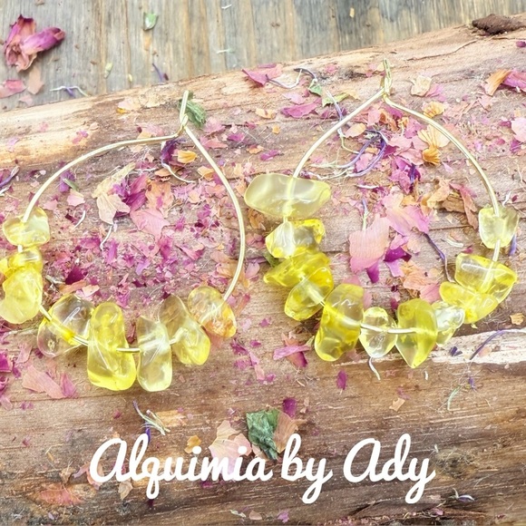 Citrine statement gold earrings - Picture 1 of 1